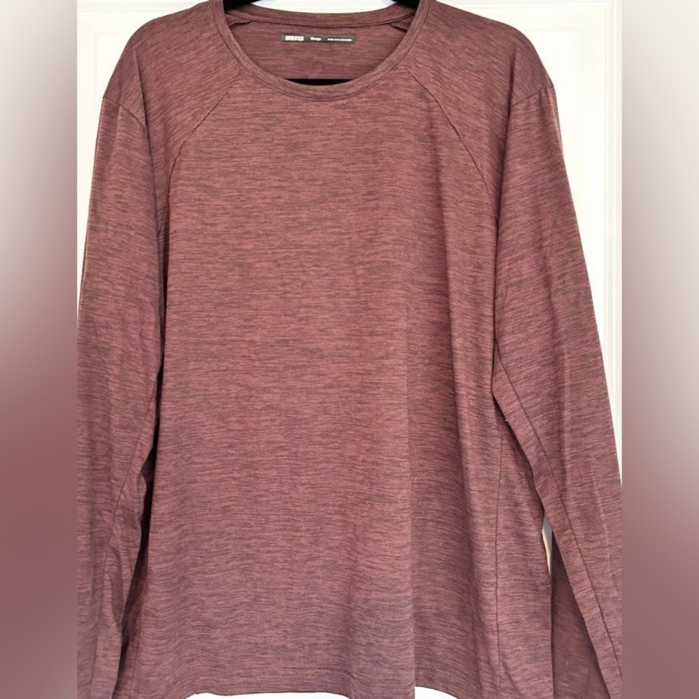 *REI Men’s XL Long Sleeve Performance Shirt Burgundy Heather Athletic Hiking*